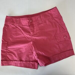 London Jean Pink Cargo Shorts‎ Women Size 2 NWT 100% Cotton Utility Pockets